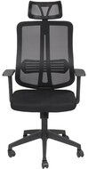 IRIS - fekete, ergonómikus, szövet-hálós irodai forgószék fejtámasszal - FELIX