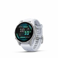 Garmin - fenix 8 Silver with Whitestone Silicone Band - 010-02903-00