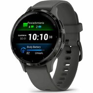 Garmin - Venu 3S Slate Stainless Steel Bezel with Pebble Grey Case and Silicone Band - 010-02785-00