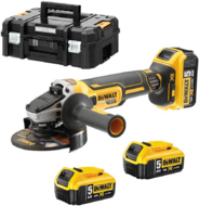 DEWALT - Sarokcsiszoló, 18V XR, kefe nélküli, 3x5Ah - DCG405P3-QW
