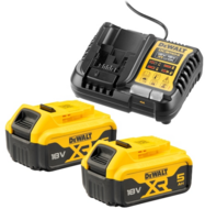 DEWALT - Akkukészlet, 18V XR, 2×5Ah, töltővel, starter kit - DCB1104P2-QW