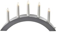 Emos - 20x38 cm beltéri meleg fehér fa szürke ívelt gyertyatartó 5 db E10 izzóval - DCAZ02