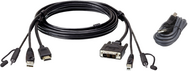 ATEN - 1,8 m-es USB HDMI - DVI-D biztonságos KVM kábelkészlet - 2L-7D02DHX2