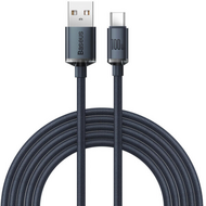 Baseus - Crystal Shine USB Type-A - USB Type-C, 100W gyorstöltő adatkábel, 2m, fekete - CAJY000501