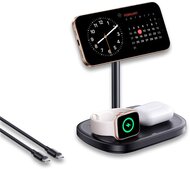 Baseus - EnerFill FS41 3-in-1 vezeték nélküli töltő állvány 22,5W, fekete + USB Type-C, 1m kábel - P10281904123-02