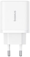 Baseus - Cube hálózati gyorstöltő 30W, USB Type-C + 2×USB Type-A, fehér - P10111402213-00