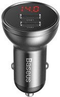 Baseus - Digital Display autóstöltő 24W, 2×USB Type-A, szürke - CCBX-0G