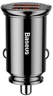 Baseus - Circular Plastic autós gyorstöltő 30W, 2×USB Type-A, fekete - CCALL-YD01