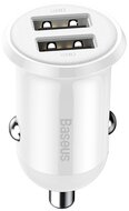 Baseus - Grain Pro autóstöltő 24W, 2×USB Type-A, fehér - CCALLP-02