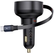 Baseus - Enjoyment Pro autós gyorstöltő 60W, USB Type-C + USB Type-C automata behúzós kábel, fekete - C00057802111-01