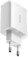 Baseus - Compact hálózati töltő 17W, 3×USB Type-A, fehér - CCXJ020102
