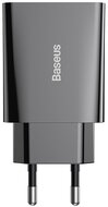 Baseus - Speed Mini hálózati gyorstöltő 20W, USB Type-C, fekete - CCFS-SN01