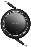 Baseus - Free2Draw Mini USB Type-C, 100W automata behúzós gyorstöltő adatkábel, 1m, fekete - P10364500111-00
