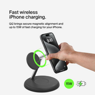 Belkin - BoostCharge Pro 3 az 1-ben mágneses vezeték nélküli töltőállvány Qi2 15W-tal - WIZ023VFBK