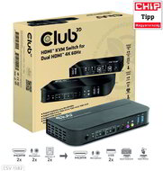 Club 3D - HDMI™ KVM SWITCH FOR DUAL HDMI™ 4K60Hz - CSV-1382