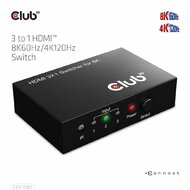 Club 3D - 3 to 1 HDMI™ 8K60Hz/4K120Hz Switch - CSV-1381