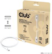Club 3D - USB-C® 80Gbps Certified 240W 8K240Hz 1.2m / 3.94ft White Cable - CAC-1572