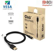 Club 3D - USB-C® to DisplayPort™ DP™80 Bidirectional Vesa Certified Cable 1m/ 3.28 ft - CAC-1559