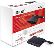 Club 3D - USB-C® to VGA + USB-A 5Gbps+ USB-C® Charging Mini Dock - CSV-1532