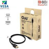Club 3D - MiniDisplayPort™ to DisplayPort™ DP™80 Bidirectional Vesa Certified Cable 1m/ 3.28 ft - CAC-1116