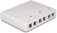 Delock - Keystone felületre szerelt doboz 6 porttal fehér - 67052