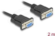 Delock - D-Sub9-es, RS-232 soros kábel, anya-anya, 2 m - 86824