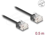 Delock - RJ45 hálózati kábel Cat.6 UTP ultra vékony 0,5 m, fekete - 80370