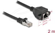 Delock - Hálózat bővítő kábel S/FTP RJ45 apa - RJ45 anya Cat.6A, 2 m hosszú, fekete - 87002