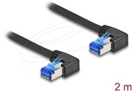 Delock - RJ45 hálózati kábel Cat.6A S/FTP jobbra hajló 2 m fekete - 80215