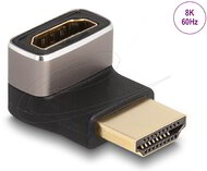 Delock - HDMI adapter apa - anya 90° lefelé néző csatlakozódugóval 8K 60 Hz szürke fém - 60085