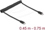 Delock - USB 2.0 Type-C™ tekercselt kábel apa-apa 0,45 m - 0,75 m fekete - 90369
