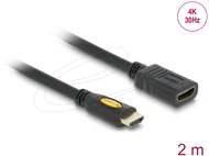 DELOCK - Nagysebességű HDMI kábel Ethernettel - HDMI A apa > HDMI A anya 2 m - 83080