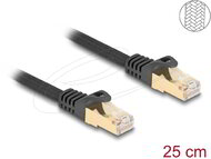 Delock - RJ45 hálózati kábel fonott borítással Cat.6A S/FTP apa - apa 0,25 m fekete - 80315