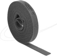 Delock - Tépőzáras szalagtekercs szürke Hx 5 m x Sz 15 mm - 18390