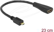 Delock - High Speed HDMI-kábel típusú Ethernet - HDMI Micro-D dugó > HDMI-A hüvely 23 cm - 65391