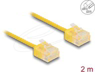 Delock - RJ45 hálózati kábel Cat.6 UTP ultravékony 2 m sárga rövid csatlakoztatókkal - 80912