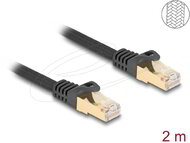Delock - RJ45 hálózati kábel fonott borítással Cat.6A S/FTP apa - apa 2 m fekete - 80318