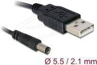 Delock - USB tápkábel DC 5.5 x 2.1 mm-es csatlakozóhoz, 1 m - 82197