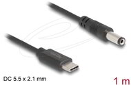 Delock - USB Type-C™ tápkábel DC 5,5 x 2,1 mm-es csatlakozóhoz 1 m - 85397
