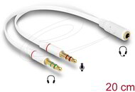 Delock - fejhallgató adapter 1 x 3,5 mm-es 4 tűs jack aljzat > 2 x 3,5 mm-es 3 tűs jack csatlakozó (iPhone) - 65585