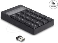 Delock - 2 az 1-ben A típusú USB billentyűzet számológép funkcióval, 2,4 GHz, vezeték nélküli, fekete - 12113