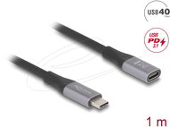Delock - USB 40 Gbps bővítő kábel USB Type-C apa - anya PD 3.1 240 W 1 m szürke fém - 81201
