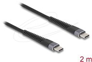 Delock - USB 2.0 kábel USB Type-C apa - apa meghosszabbított hajlítás védelemmel 60 W 2 m - 81125