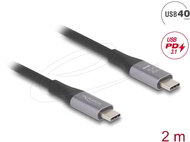 Delock - USB 40 Gbps kábel USB Type-C dugó - dugó PD 3.1 240 W E-Marker 2 m szürke fém - 81192