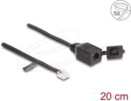 Delock - Kábel RJ12 apa - RJ12 anya védő fedéllel 20 cm, fekete - 88009