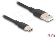 Delock - USB 2.0 kábel USB A-típusú dugó - USB Type-C dugó 4 m fekete Szilikon - 81228
