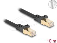 Delock - RJ45 hálózati kábel fonott borítással Cat.6A S/FTP apa - apa 10 m fekete - 80322