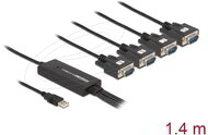 Delock - Adapter USB 2.0 A-típusú csatlakozó > 4 x Soros RS-232 DB9 csatlakozó - 61887