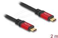 Delock - USB 5 Gbps kábel USB Type-C apa - apa PD 3.0 100 W E-Marker 2 m piros fém - 80091