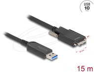 Delock - Aktív optikai kábel USB 10 Gbps-A apa > USB 10 Gbps Micro-B Típusú dugó csavarokkal ellátott 15 m - 90608
